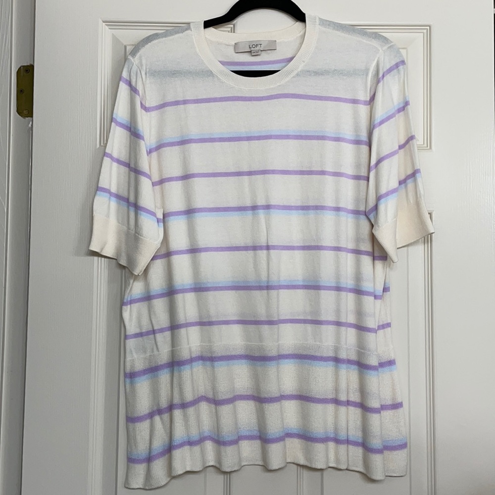Loft peplum thin short sleeve sweater